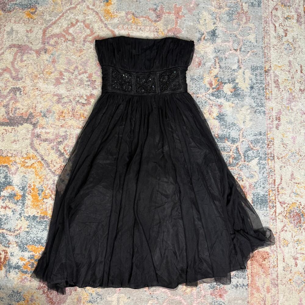 Vintage 90s / Y2K black sequin tulle party dress